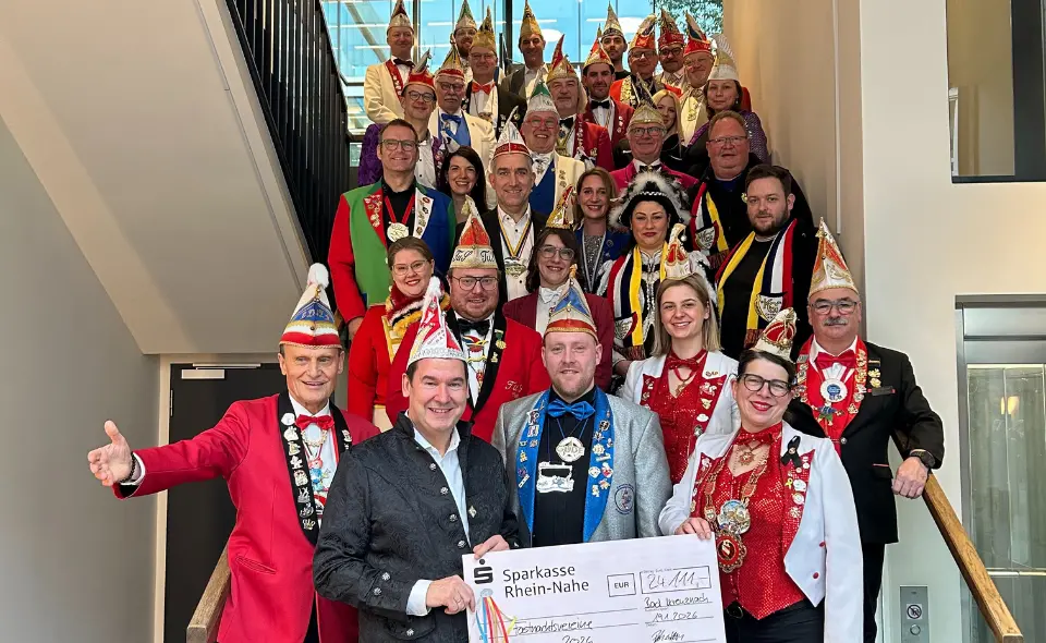 Sparkasse Rhein-Nahe fördert Fastnachtsvereine in der Region mit 24.111 Euro