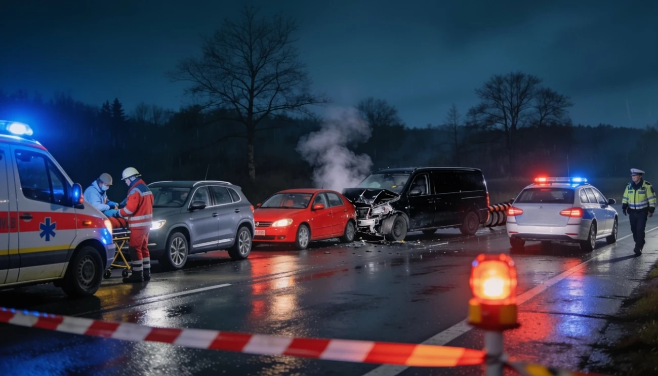 Drei Fahrzeuge kollidieren auf B41 bei Bad Kreuznach