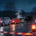 Drei Fahrzeuge kollidieren auf B41 bei Bad Kreuznach