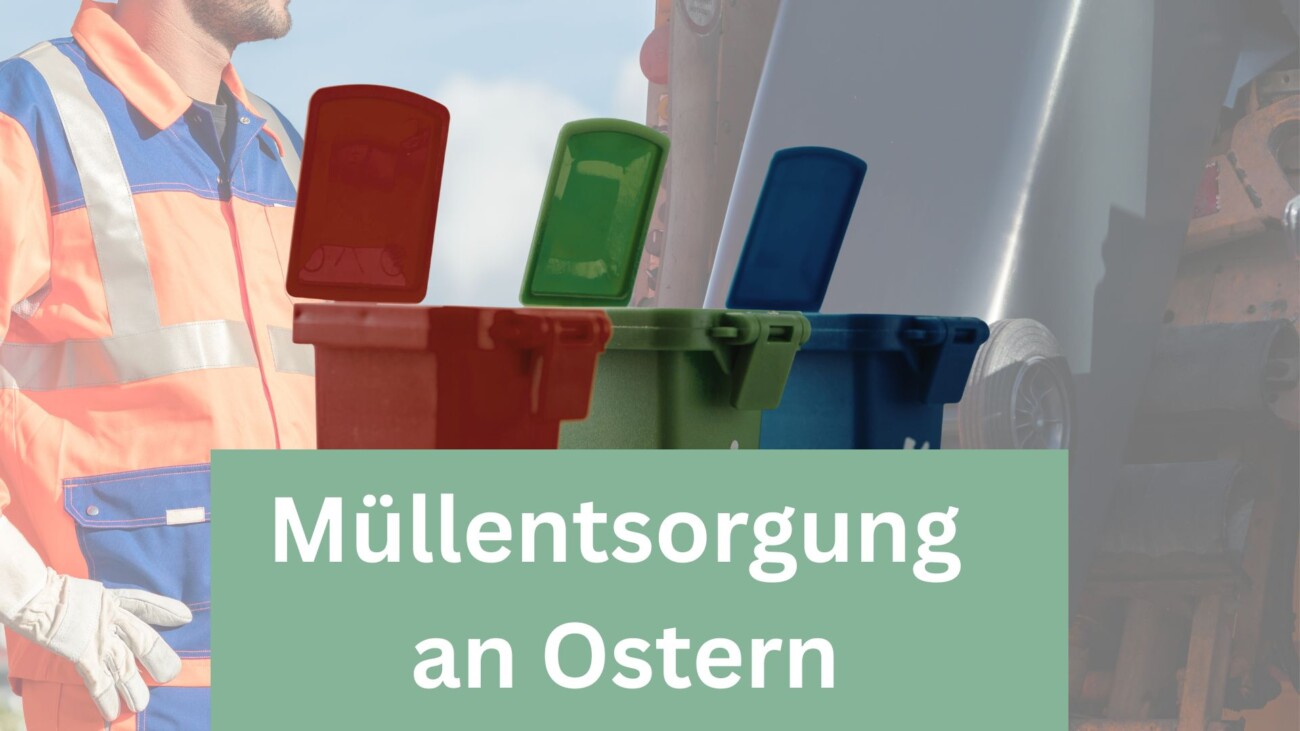 Termine für Müllentsorgung an Ostern im Kreis Mainz-Bingen / Mülltonnen auf dem Bild