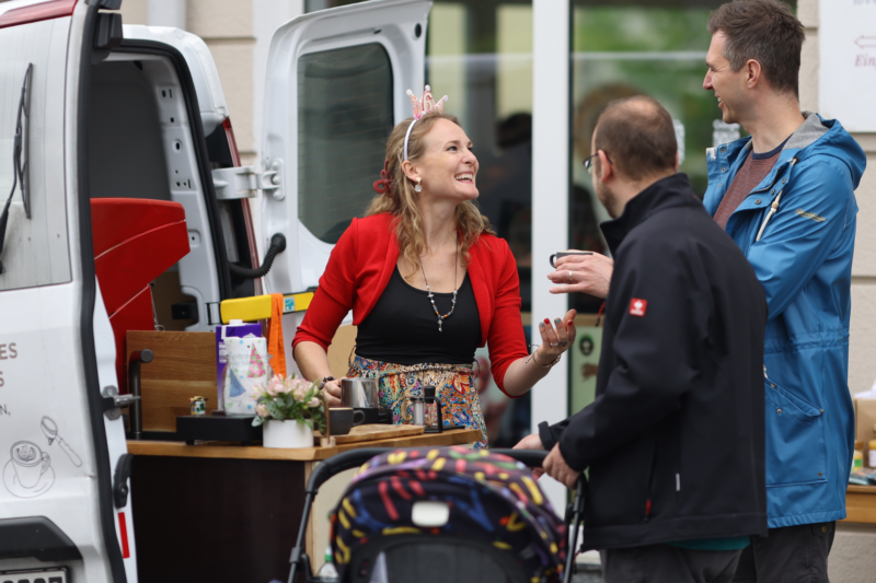 Maja Elvers unterwegs in der Rhein-Nahe Region mit Ihrem Kaffeemobil.