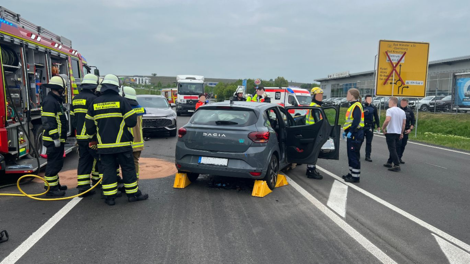 Verkehrsunfall auf der B428 bei Bad Kreuznach