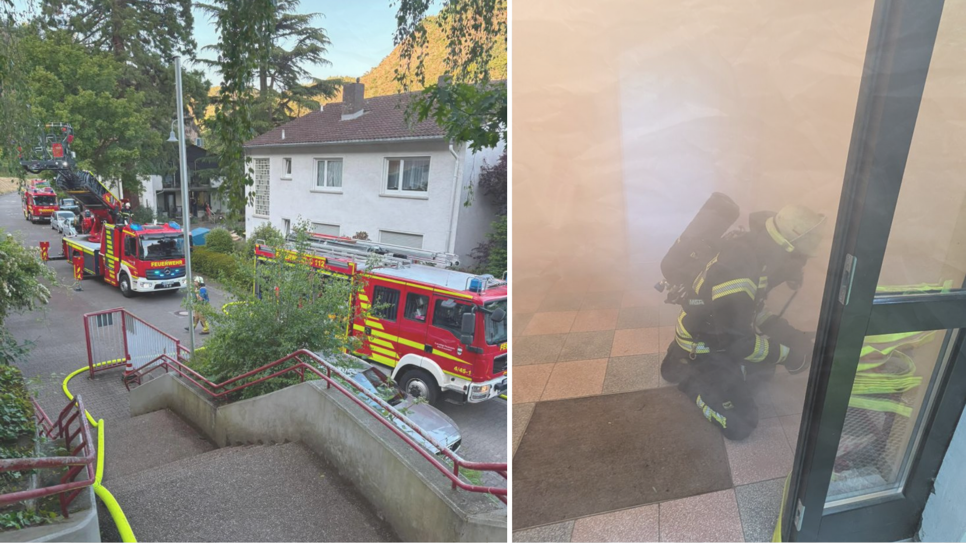 Freiwillige Feuerwehr Bad Kreuznach übt Brand an Grundschule