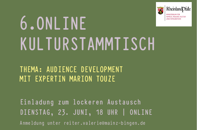 Das Bild zeigt den Flyer des Online-Kulturstammtisches.