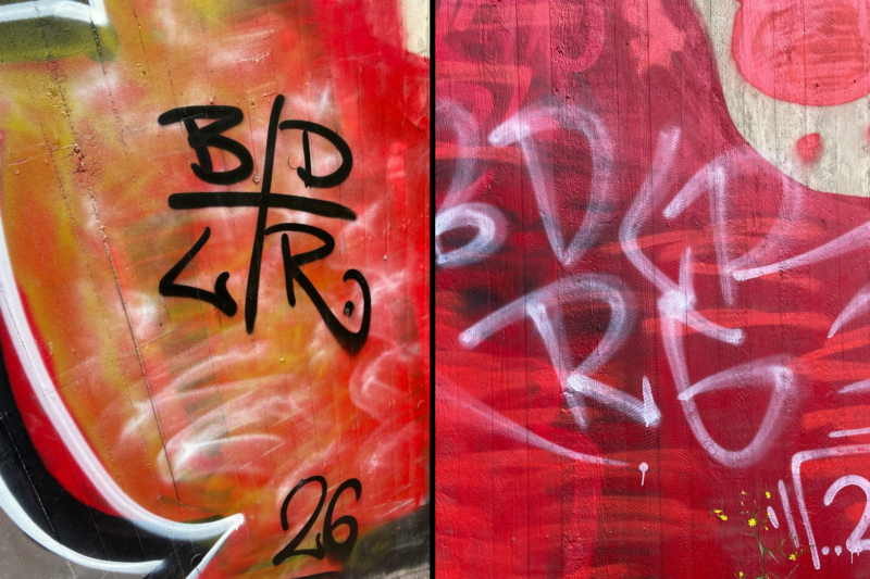 Mainz-05-Graffiti an Brückenpfeilern in Morbach