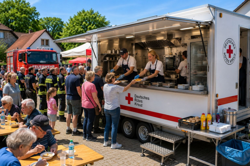 DRK sammelt Spenden für mobile Küche
