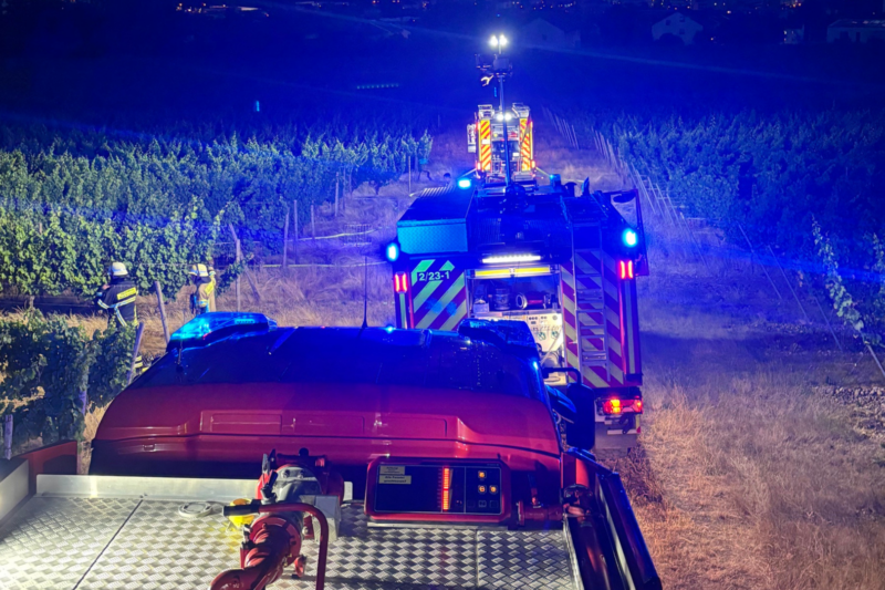Feuer in den Bad Kreuznacher Weinbergen