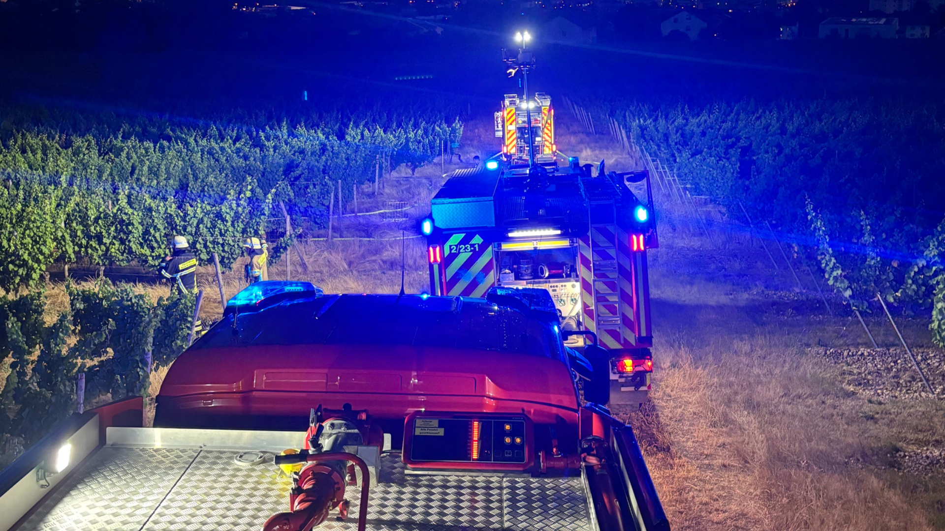 Feuer in den Bad Kreuznacher Weinbergen