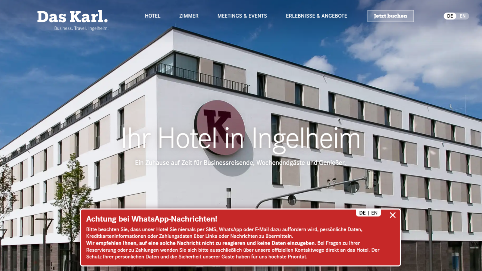 Ingelheimer Hotel warnt vor Betrügern