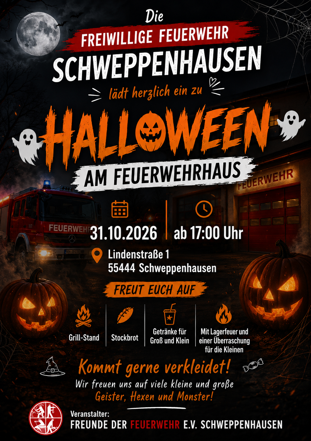 Halloween am Feuerwehrhaus Schweppenhausen