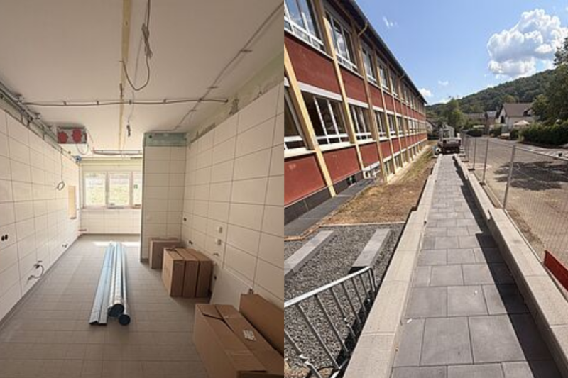 Baustelle an der Hellbergschule: Mensa soll noch 2026 öffnen