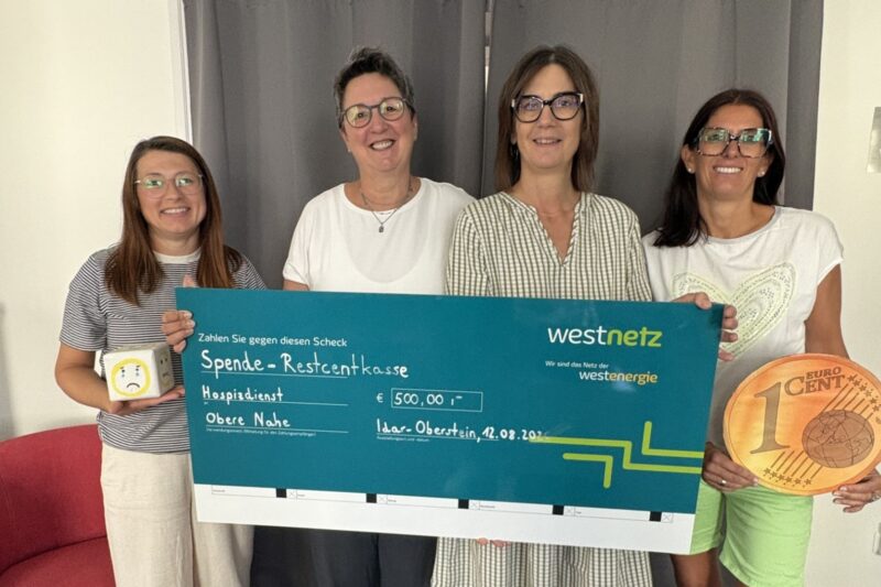 Westnetz spendet 500 Euro an Hospizdienst Obere Nahe