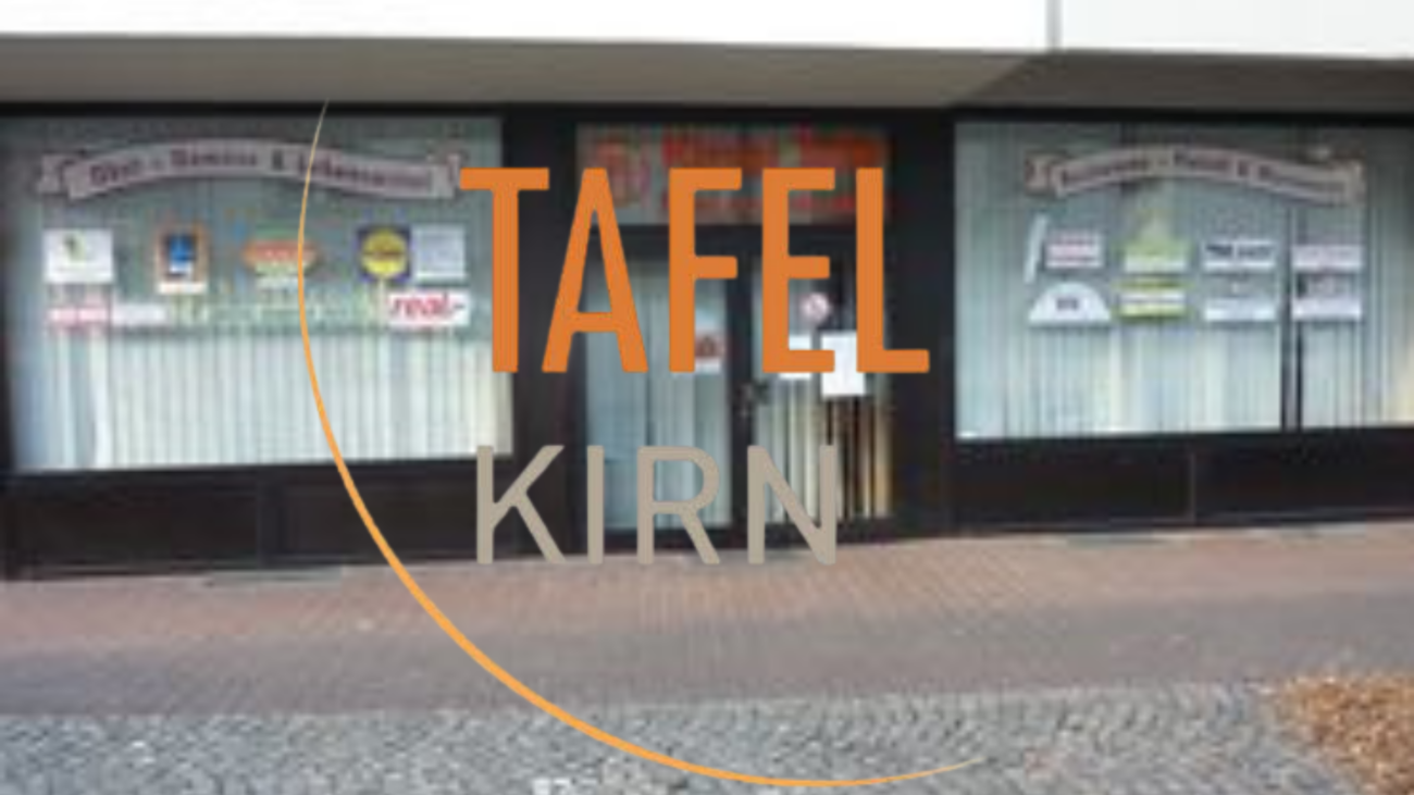 Der Eingang der Tafel in Bad Sobernheim mit dem Logo der Tafel Kirn