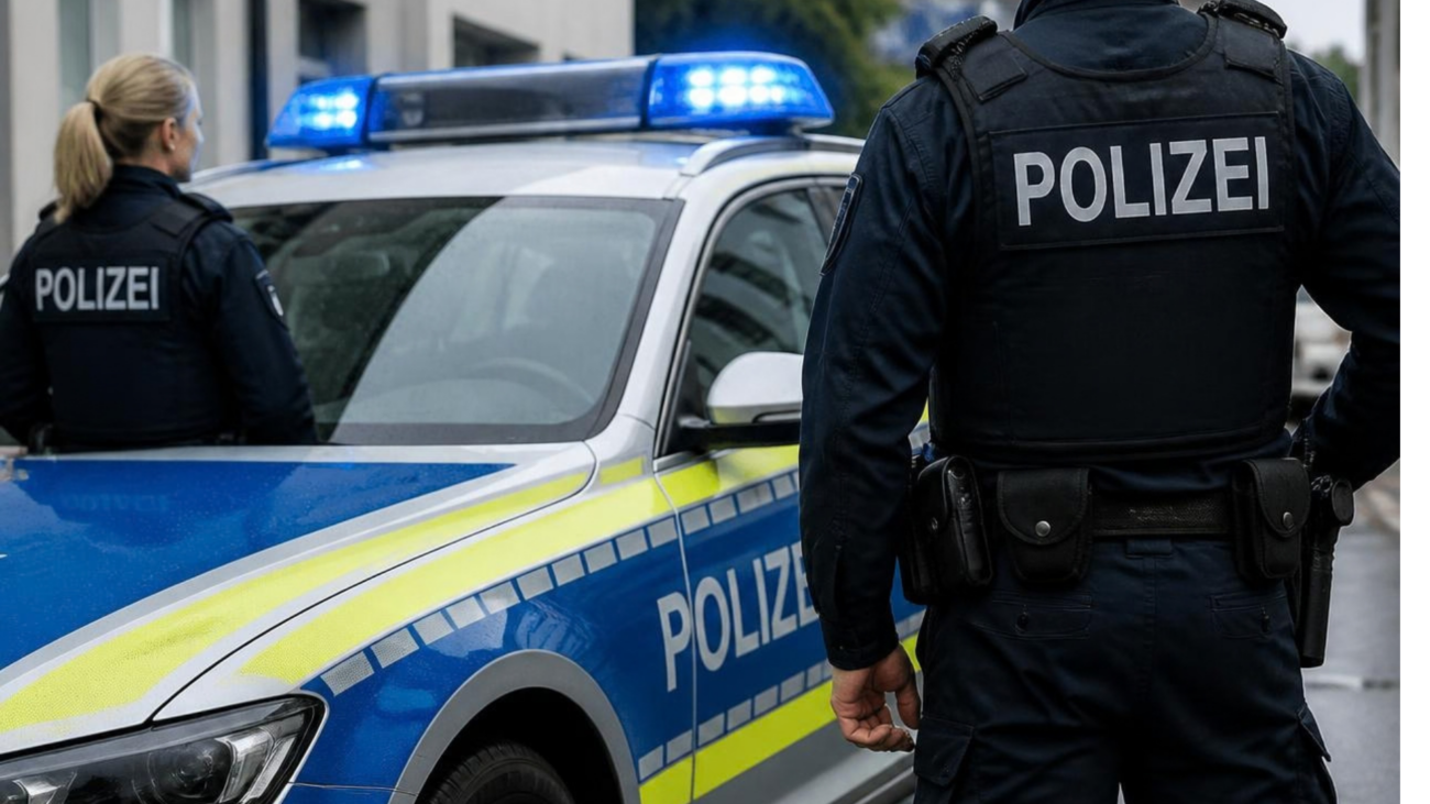 Polizeiauto mit zwei Polizisten