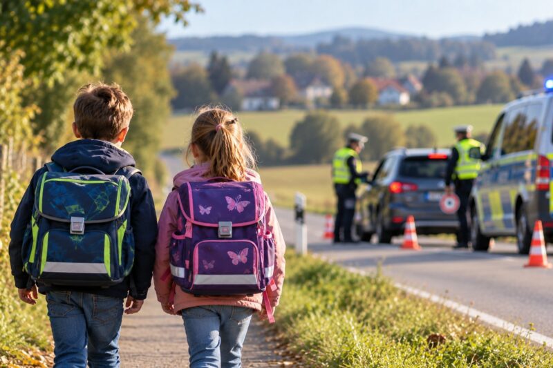 Polizei Kirn und Ordnungsamt kontrollieren den Schulweg