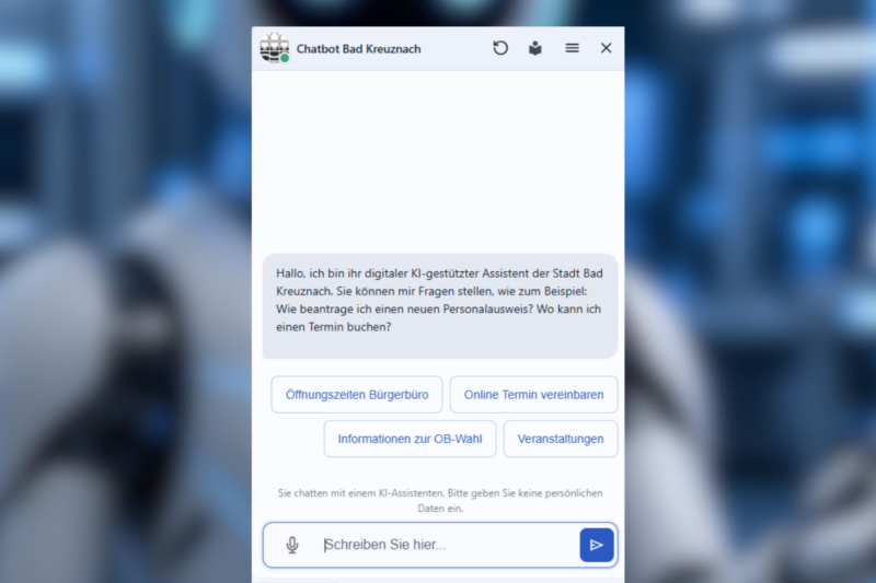 Stadt Bad Kreuznach startet KI-gestützten Chatbot