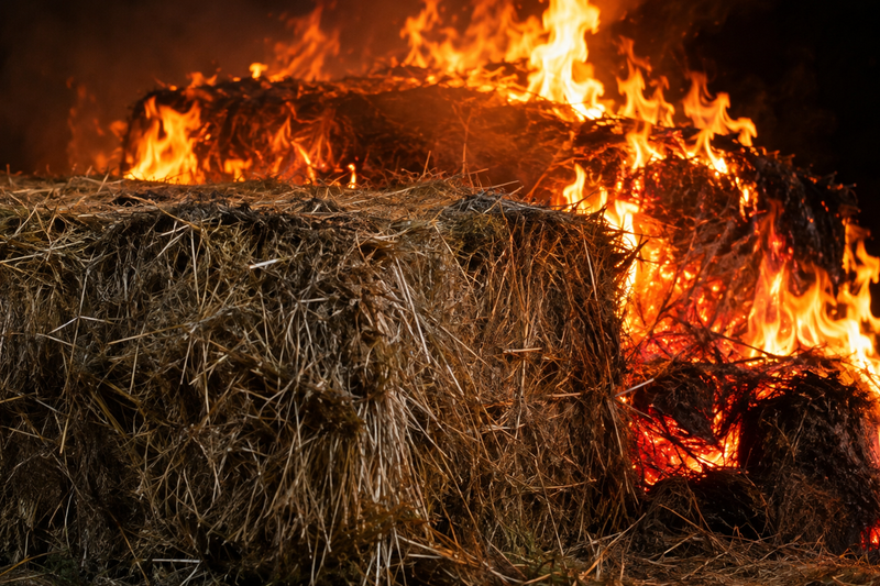 Mehrere Heuballen bei Hattgenstein in Brand geraten