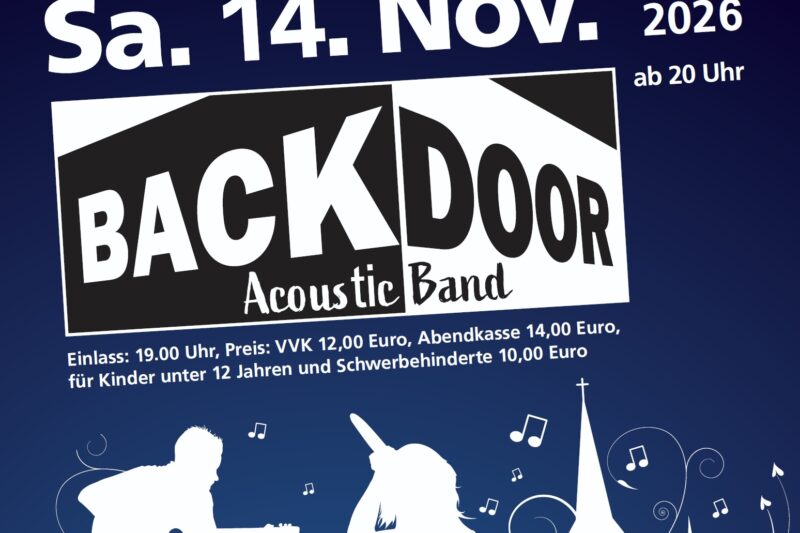 16. Benefizkonzert: Backdoor – Rocksongs, Gänsehaut und viel Humor!