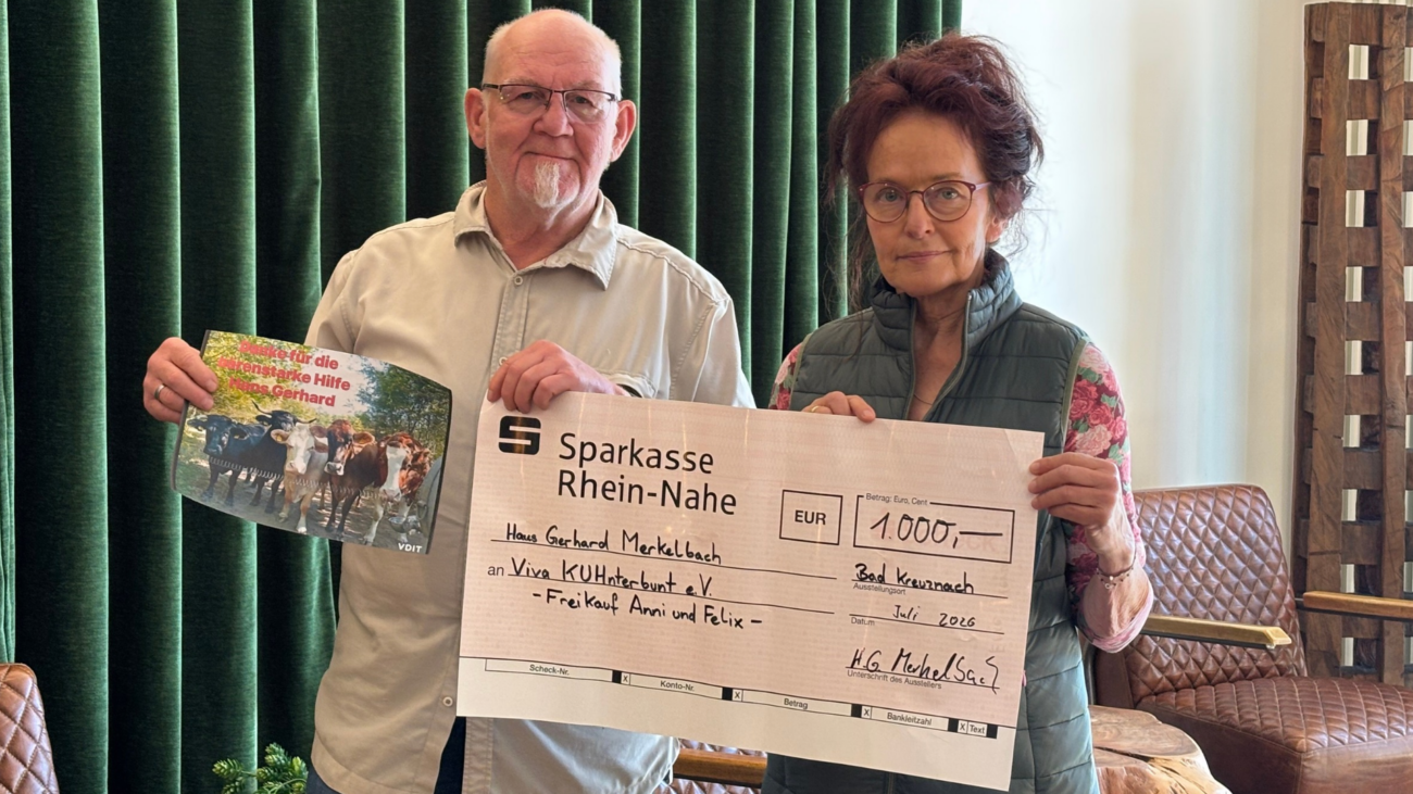 Hans Gerhard Merkelbach spendet 1000 Euro an den Verein Viva KUHnterbunt e.V.