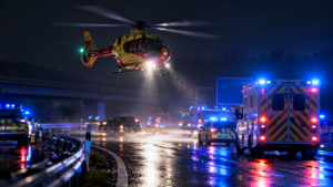 Unfall an A61-Abfahrt Rheinböllen – Frau mit Hubschrauber ins Krankenhaus geflogen